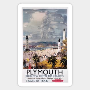 Plymouth, Devon - BR - Vintage Railway Travel Poster - 1948-1965 Sticker